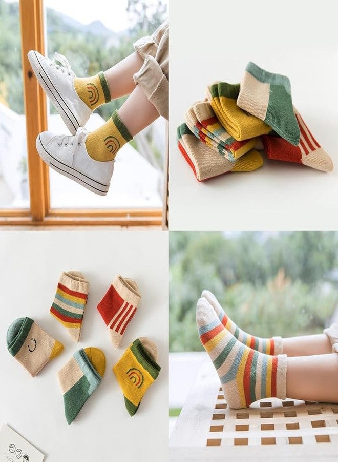 Yanwenx Socks for Kids, Boys, Girls, Cute Design, Cotton, 5 Pairs of Different Patterns, Children's Socks 2-8 Years - Image 2