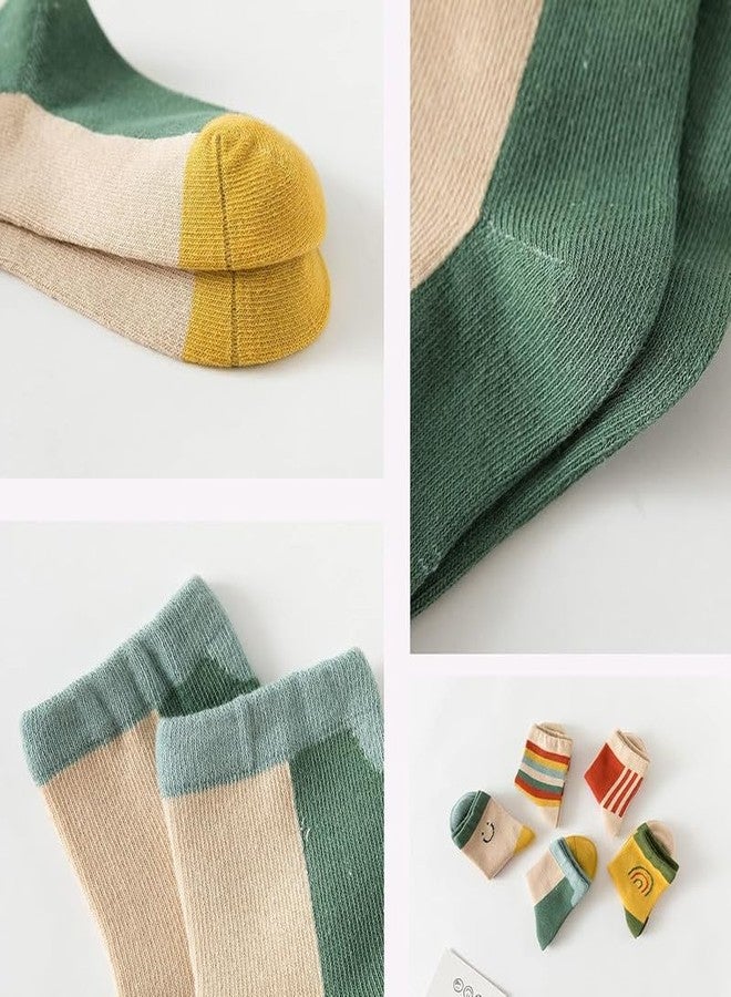 Yanwenx Socks for Kids, Boys, Girls, Cute Design, Cotton, 5 Pairs of Different Patterns, Children's Socks 2-8 Years - Image 4