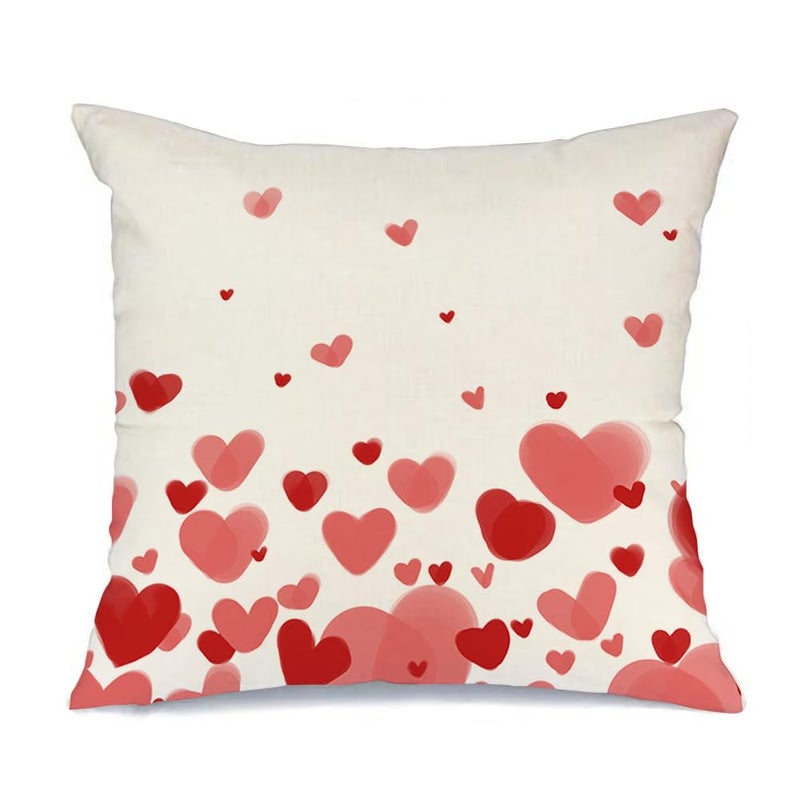 RABUSOFA Valentines Pillow Covers 18x18 inch Red Love Heart Velvet Throw Pillows Coves,Valentine's Day Decorations Cushion Covers for Home Farmhouse Decor for Sofa Couch(4) - Image 1