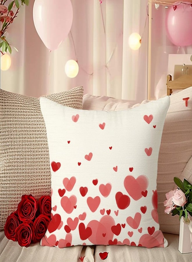 RABUSOFA Valentines Pillow Covers 18x18 inch Red Love Heart Velvet Throw Pillows Coves,Valentine's Day Decorations Cushion Covers for Home Farmhouse Decor for Sofa Couch(4) - Image 2