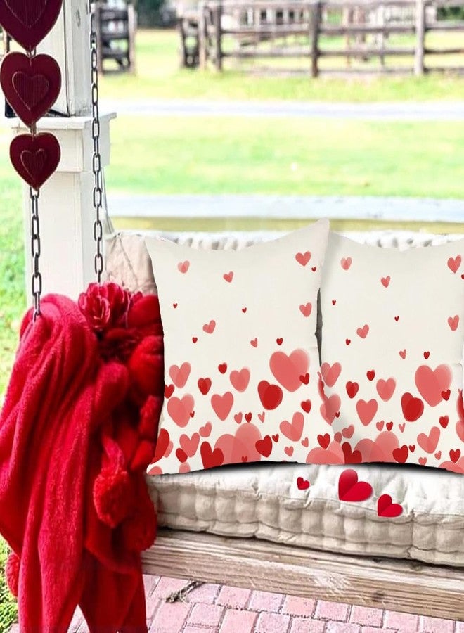 RABUSOFA Valentines Pillow Covers 18x18 inch Red Love Heart Velvet Throw Pillows Coves,Valentine's Day Decorations Cushion Covers for Home Farmhouse Decor for Sofa Couch(4) - Image 4