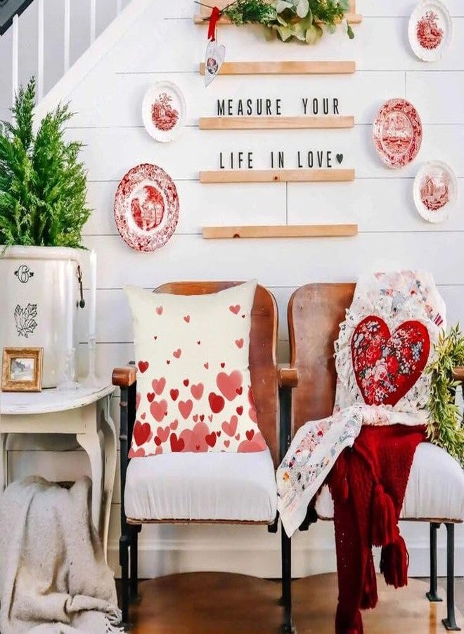 RABUSOFA Valentines Pillow Covers 18x18 inch Red Love Heart Velvet Throw Pillows Coves,Valentine's Day Decorations Cushion Covers for Home Farmhouse Decor for Sofa Couch(4) - Image 5