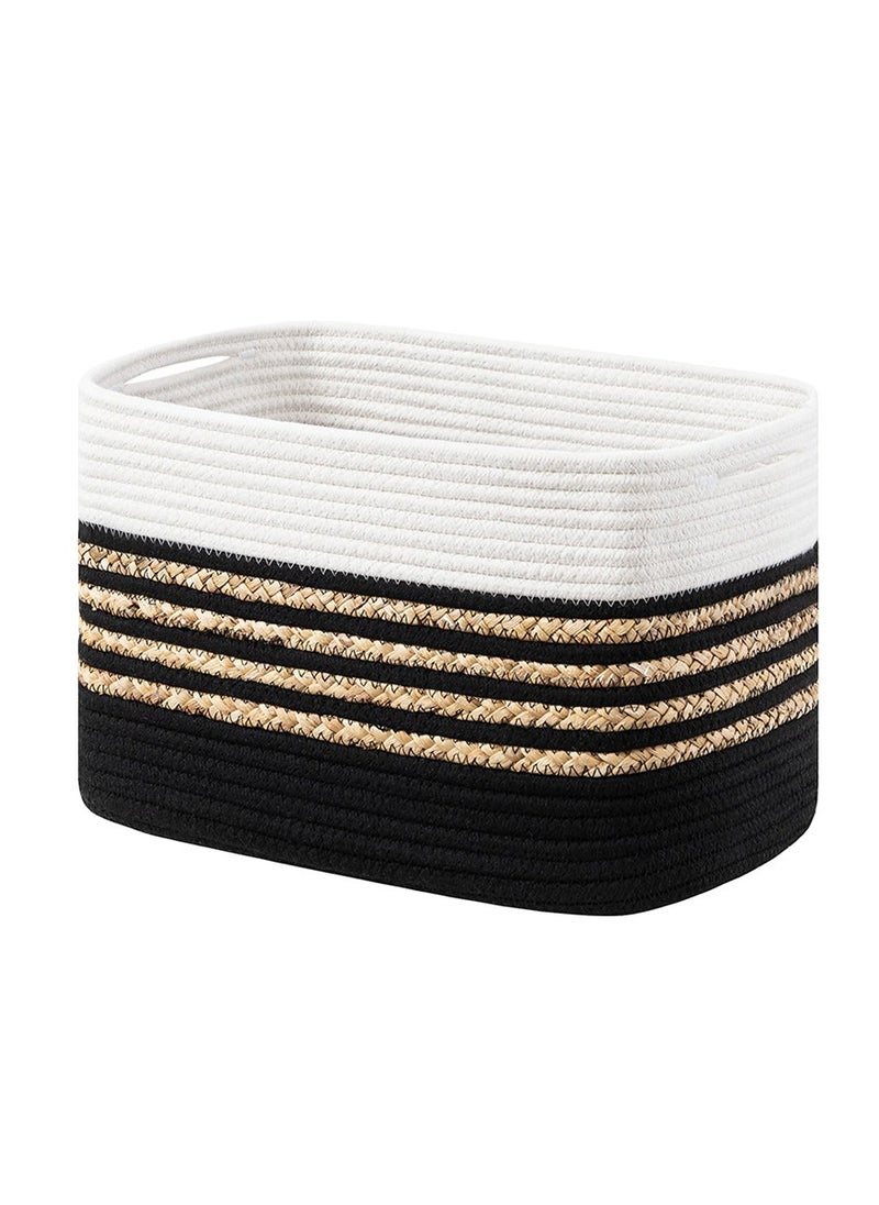 Mei Lifestyle Handwoven Storage Basket with Built-In Handles – Durable and Stylish Organizer (38x25x23 cm)  - Image 1