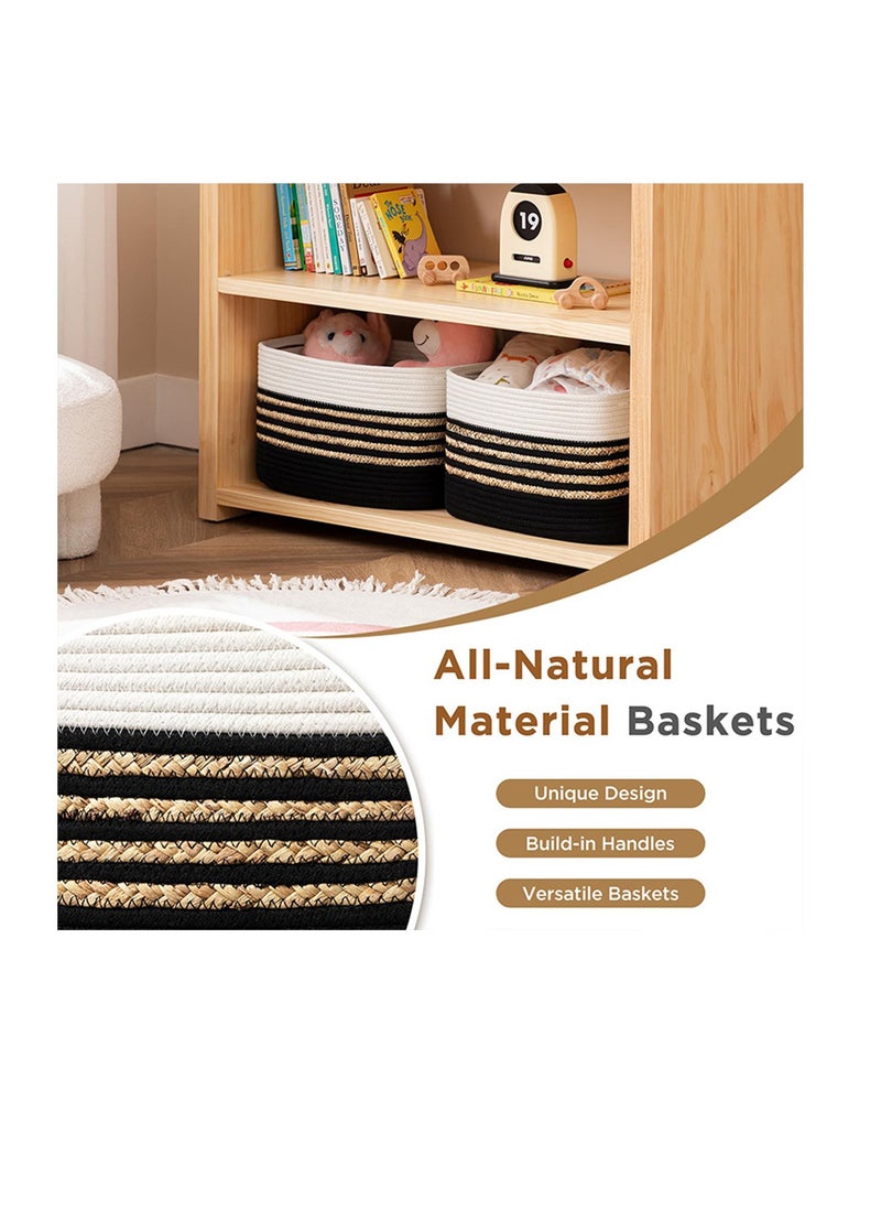 Mei Lifestyle Handwoven Storage Basket with Built-In Handles – Durable and Stylish Organizer (38x25x23 cm)  - Image 3