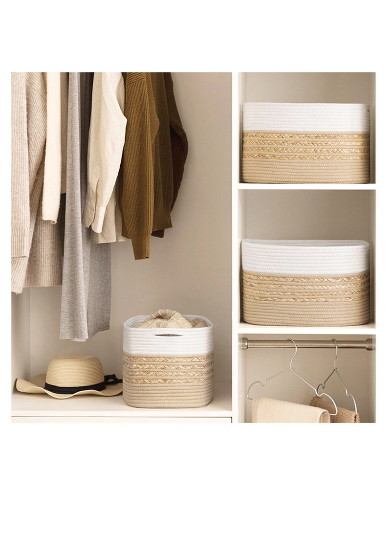 Mei Lifestyle Handwoven Storage Basket with Built-In Handles – Durable and Stylish Organizer (38x25x23 cm)  - Image 2