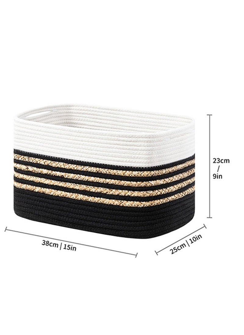 Mei Lifestyle Handwoven Storage Basket with Built-In Handles – Durable and Stylish Organizer (38x25x23 cm)  - Image 4