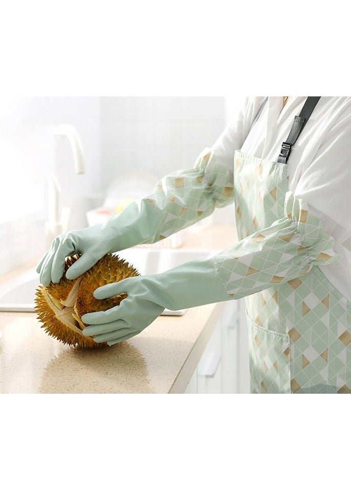 3 Pairs Cleaning Gloves for Winter Plus Velvet Reusable Household Kitchen Dishwashing Glove Latex Free Non Slip Waterproof Long Sleeves Keep Warm From Cold for Kitchen Cleaning Pet Care and more - Image 4