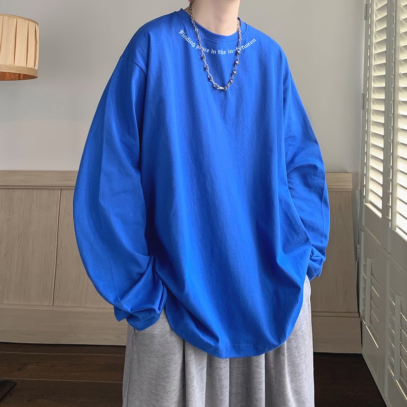 Letter Printed Long-Sleeved T-Shirt Men'S Spring Fashionable Loose Inner Clothes Trendy Brand Heavy Base Shirt For Teenagers - Image 2