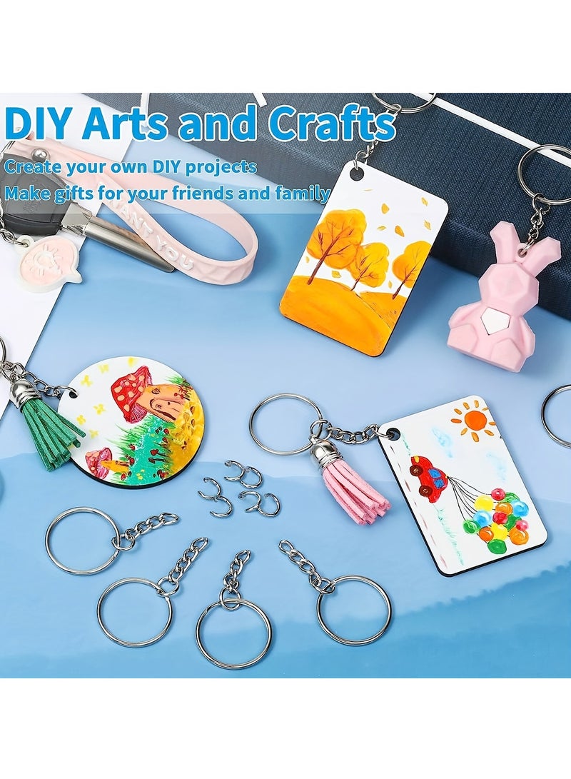 Generic 20pcs Split Keychains with Chain, Silver Keychain Ring Parts with Open Jump Rings, Bulk 1 Inch/25mm for DIY Craft Keychain Making Small Business Supplies  - Image 4