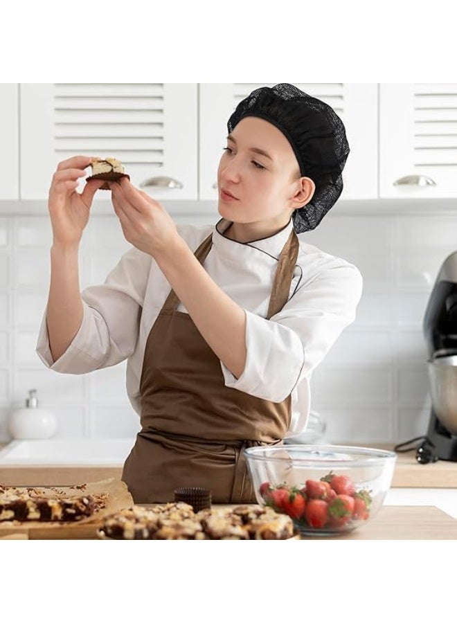 NOSKIN Black Chef Caps, Pack of 4, Breathable Mesh, Adjustable Drawstring for Kitchen & Catering - Image 2