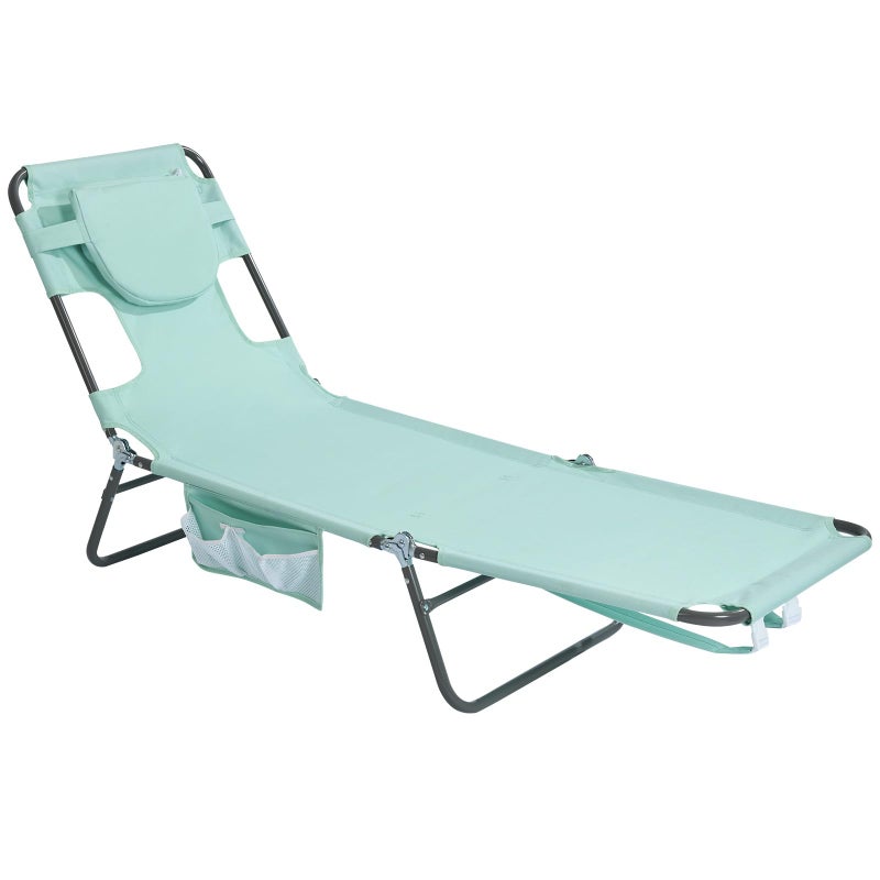 DayStar SunnyFeel Lounge Beach Chair for Adults with Face Hole, Backpack Reclining Beach Chairs Lay Flat, Sun Face Down Tanning Chair, Portable Folding Camping Cot for Outside Pool, Sunbathing, Reading - Image 1