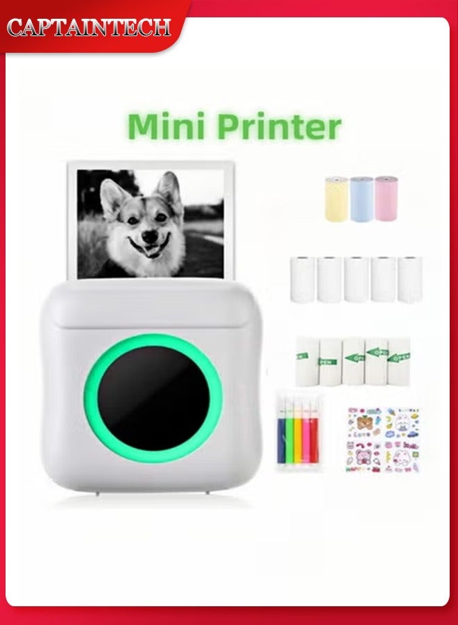 Captaintech Mini Portable Bluetooth Thermal Printer, Wireless Sticker and Photo Printer for Learning and Office Use - Image 1