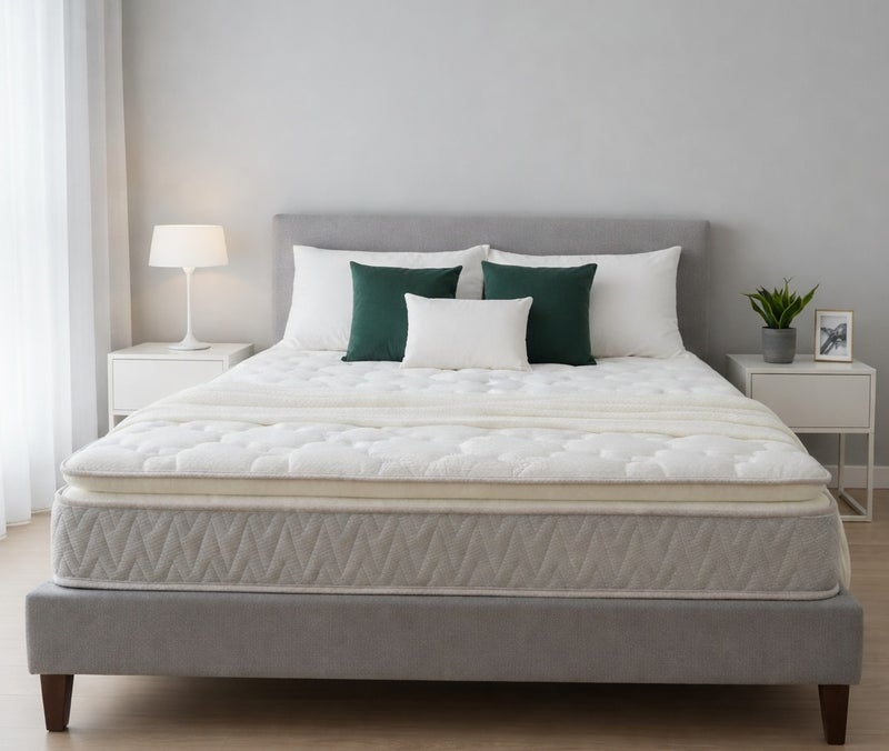 ريكسال هوم مرتبة Euro Seren بارتفاع 20 سم مع Pillow Top ونظام زنبركات الجيب، تخفيف الضغط وعزل الحركة، دعم طبي متوسط الصلابة لنوم صحي – مقاس كوين 150 × 200 سم - Image 1