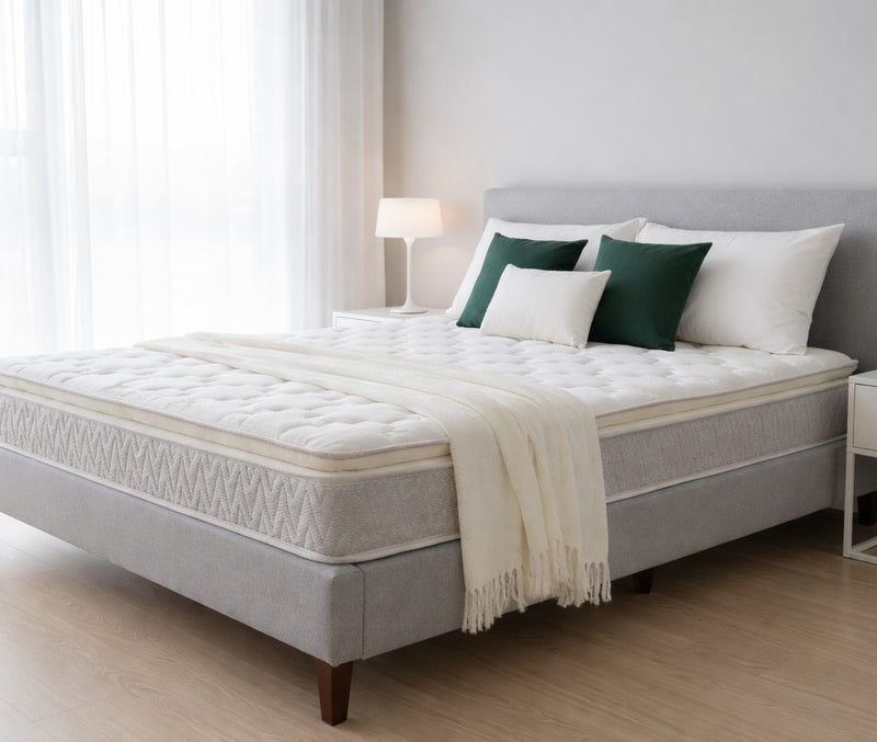 ريكسال هوم مرتبة Euro Seren بارتفاع 20 سم مع Pillow Top ونظام زنبركات الجيب، تخفيف الضغط وعزل الحركة، دعم طبي متوسط الصلابة لنوم صحي – مقاس كوين 150 × 200 سم - Image 2