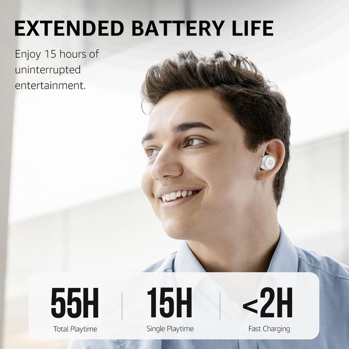 TOZO T10 (Ergonomic Edition) Wireless Earbuds Bluetooth 5.3 Headphones, App Customize Eq, Ergonomic Design, 55H Playtime, Wireless Charging Case, Ipx8 Waterproof Sound In-Ear Headset, 2024 New Version - Image 3