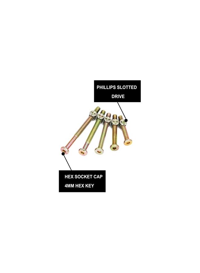 PROMASS promass Baby bed crib screws hardware replacement kit, 25-set m6x40mm/ 50mm/ 60mm/ 70mm/ 80mm hex drive socket cap barrel nuts assortment kit for beds headboards chairs furniture  - Image 4