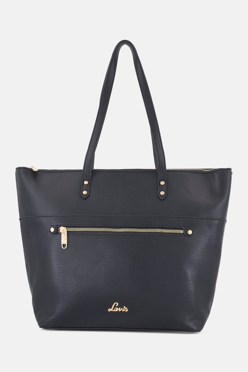 Lavie حقيبة توت نسائية بشعار العلامة التجارية ليدولي، سوداء - Image 1