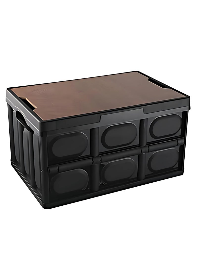 Outdoor Camping Storage Box with Flat Lid 55L White - Image 1