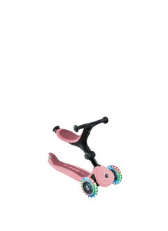 GLOBBER Globber Go Up Active Lights 3-wheel Foldable Kick Scooter in Pastel Pink  - Image 5