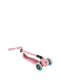 GLOBBER Globber Go Up Active Lights 3-wheel Foldable Kick Scooter in Pastel Pink  - Image 2