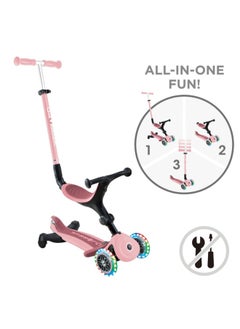 GLOBBER Globber Go Up Active Lights 3-wheel Foldable Kick Scooter in Pastel Pink  - Image 4