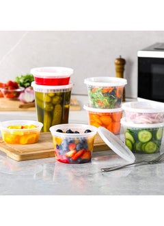 Aozita AOZITA 24 Sets Plastic Deli Food Containers With Lids, 8 oz 16oz 32oz Variety pack, Airtight Food Storage Containers, Freezer/Dishwasher/Microwave Safe, Soup Containers For Takeout Food Storage  - Image 4