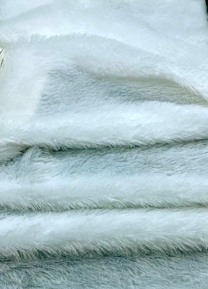 PICKKART Solid Fabric For Multi-Purpose Uses - 3 Feet X 5 Feet Fur Fabric (White) - Image 1