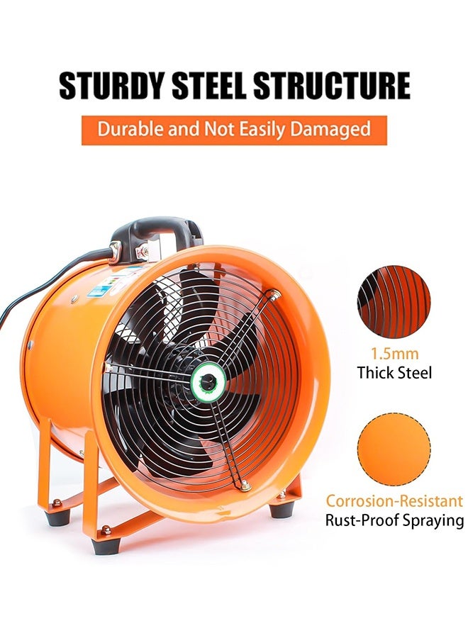 ALongDeng 12-Inch Industrial Exhaust Fan Heavy Duty Ventilation Fan with Large Airflow for Basement Garage Warehouse and Construction Sites - Image 3