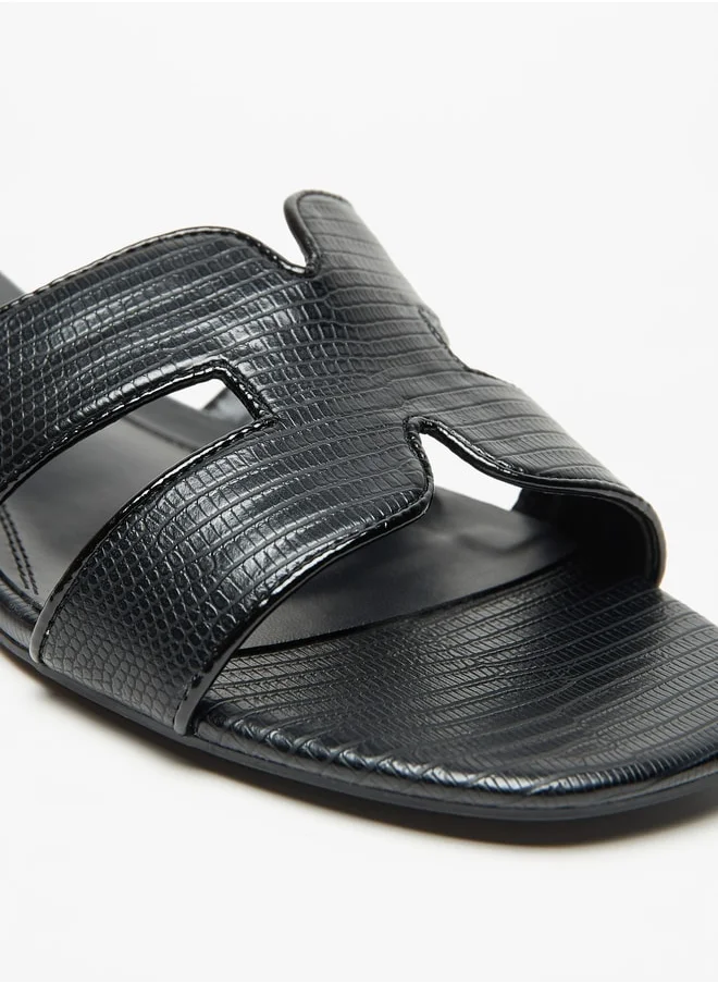 Celeste Women Textured Slip-On Flat Sandals