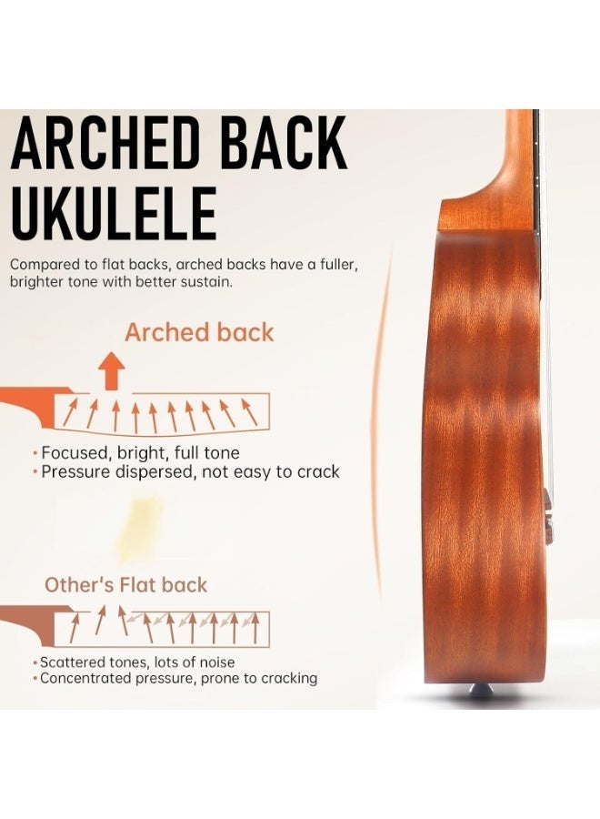 Kmise Professional Ukulele for Adult Beginner, Free Online Lesson 26 inch Tenor Mahogany Ukelele with Ukele Bundle Starter Kit Gig Bag Case, Strap, Tuner, Nylon Strings, Book, Uke Gift Choice - Image 3