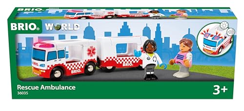 Brio مجموعة قطار الإسعاف BRIO World 36035 للأطفال من عمر 3 سنوات فما فوق - Image 1