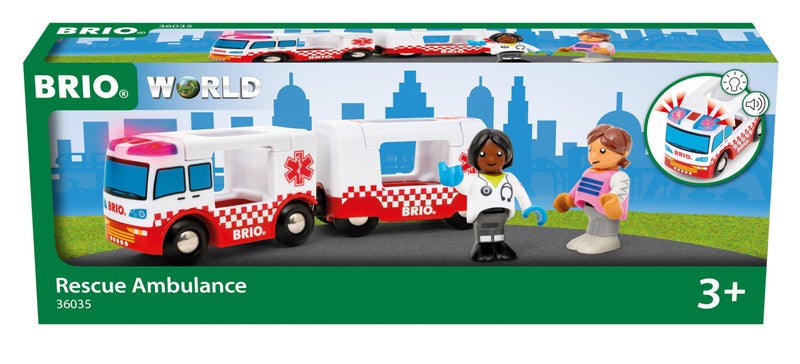 Brio مجموعة قطار الإسعاف BRIO World 36035 للأطفال من عمر 3 سنوات فما فوق - Image 3