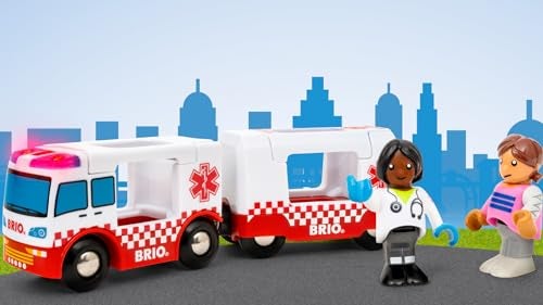 Brio مجموعة قطار الإسعاف BRIO World 36035 للأطفال من عمر 3 سنوات فما فوق - Image 5