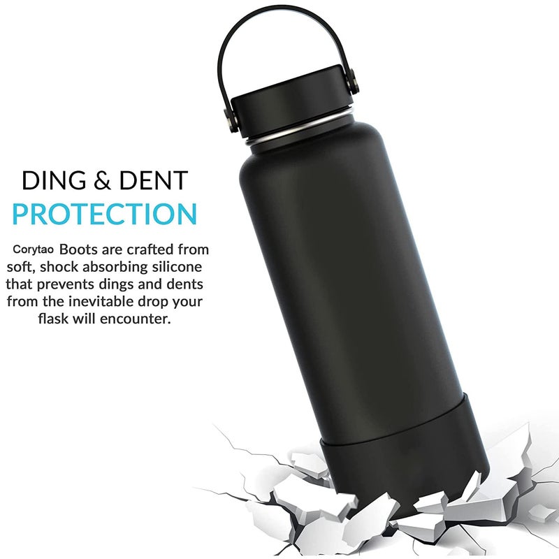 CORYTAO Boot for Hydroflask Water Bottle 32-40oz, BPA Free Bottom Silicone Sleeve Cover, Compatible with All Water Bottles with Bottom Width of 3.56in,Black, 1 Pcs - Image 3