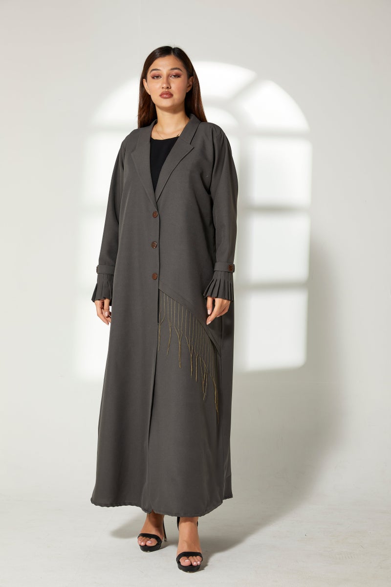 Moistreet Pleated Cuffs Abaya - Image 1