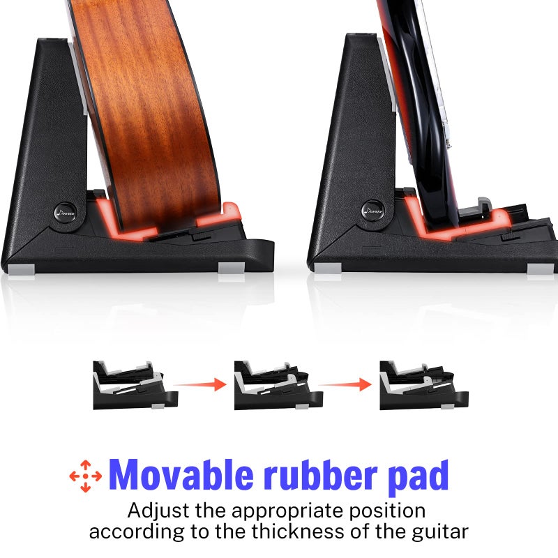 Donner Folding Guitar Stand A-frame, Acoustic Electric Guitar Stands Floor, Guitar Holder Lightweight Adjustable for Mandolin, Banjo, Ukulele, DS-2 - Image 4