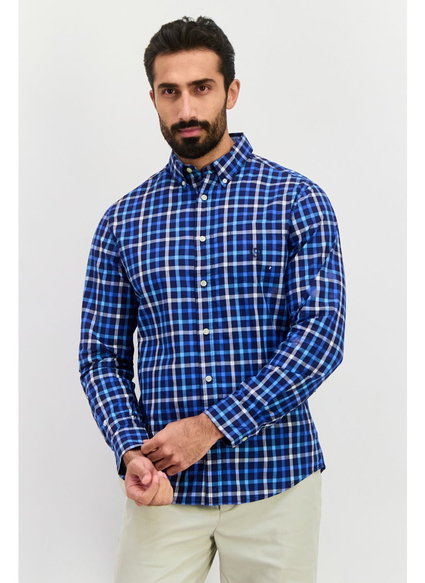 Men Custom Fit Grid Pattern Long Sleeves Casual Shirt, Blue Combo - pzsku/Z8C9CCAEEAAF010FF924DZ/45/_/1737642407/0e864b39-9e28-47e0-9420-1ff2df30fe41