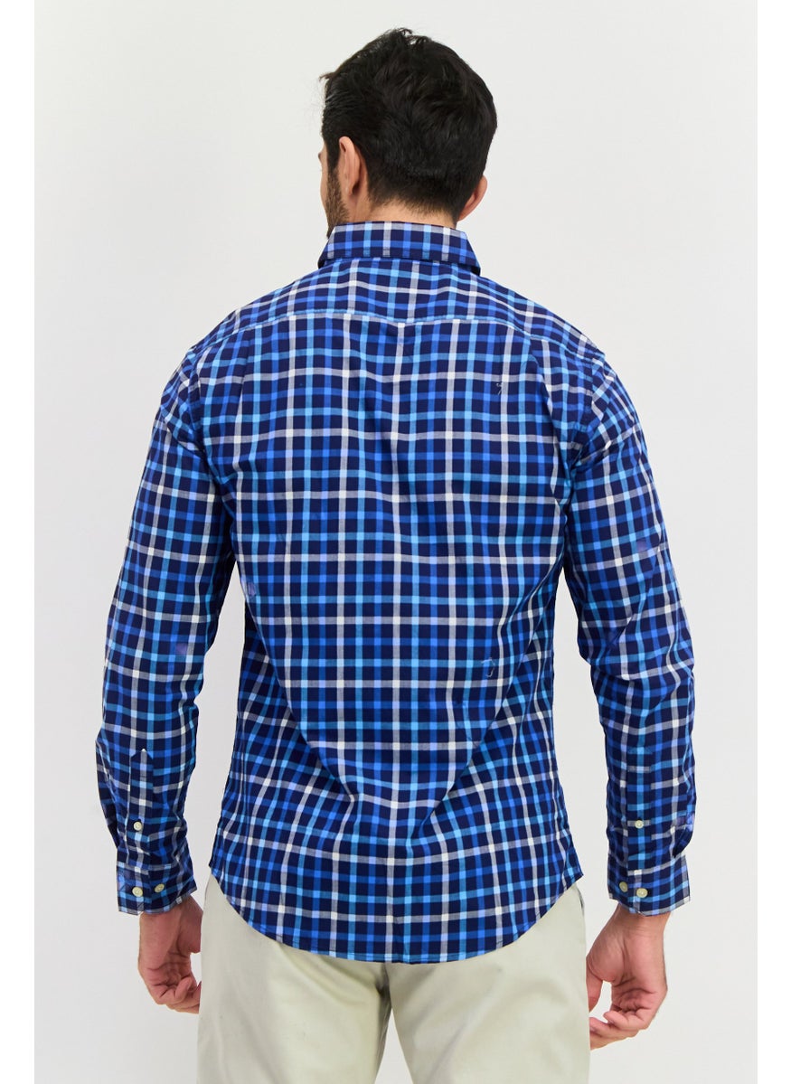 Men Custom Fit Grid Pattern Long Sleeves Casual Shirt, Blue Combo - pzsku/Z8C9CCAEEAAF010FF924DZ/45/_/1737642408/a0eff30c-519c-4560-b7ee-907acae9e45a