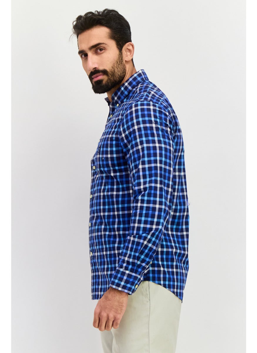 Men Custom Fit Grid Pattern Long Sleeves Casual Shirt, Blue Combo - pzsku/Z8C9CCAEEAAF010FF924DZ/45/_/1737642409/cd8ed262-0249-403f-80e5-78117a5f291b