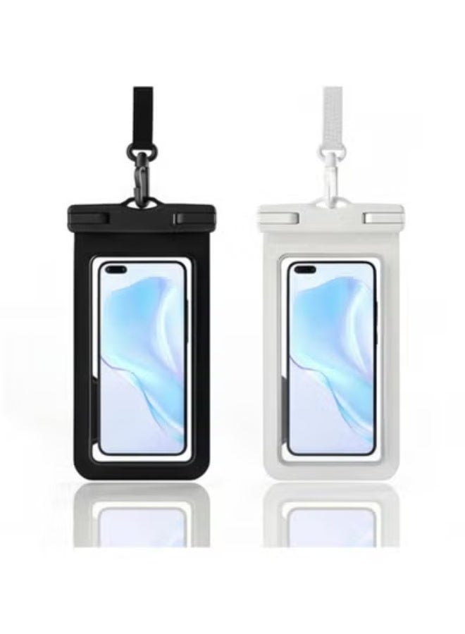 2 Pack Waterproof Phone Case IPX8, Universal Phone Pouch Underwater Dry Bag with Lanyard, Sensitive Touch Screen, Fits iPhone Samsung up to 7.2”, for Beach Swimming Snorkeling Travel - Image 1
