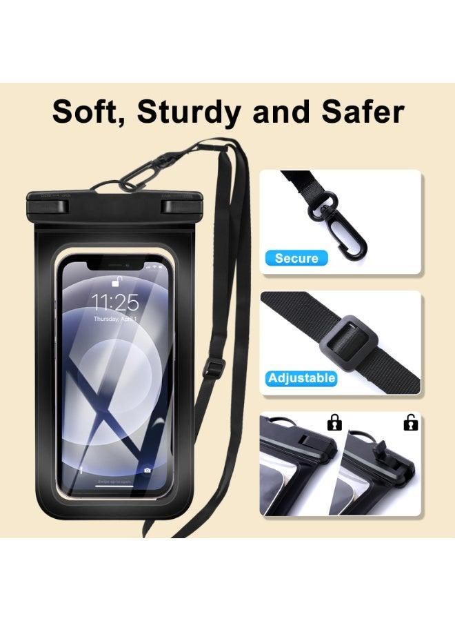 2 Pack Waterproof Phone Case IPX8, Universal Phone Pouch Underwater Dry Bag with Lanyard, Sensitive Touch Screen, Fits iPhone Samsung up to 7.2”, for Beach Swimming Snorkeling Travel - Image 2