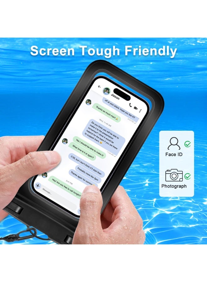 2 Pack Waterproof Phone Case IPX8, Universal Phone Pouch Underwater Dry Bag with Lanyard, Sensitive Touch Screen, Fits iPhone Samsung up to 7.2”, for Beach Swimming Snorkeling Travel - Image 4