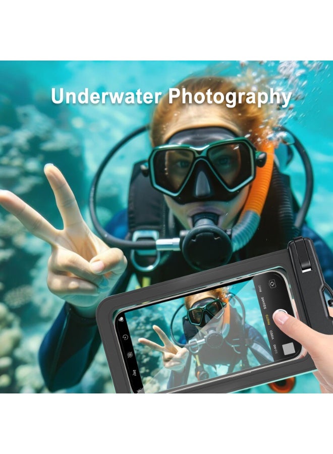 2 Pack Waterproof Phone Case IPX8, Universal Phone Pouch Underwater Dry Bag with Lanyard, Sensitive Touch Screen, Fits iPhone Samsung up to 7.2”, for Beach Swimming Snorkeling Travel - Image 3