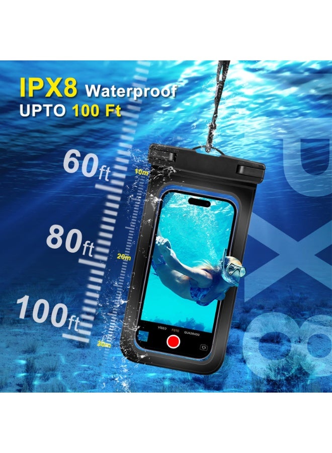 2 Pack Waterproof Phone Case IPX8, Universal Phone Pouch Underwater Dry Bag with Lanyard, Sensitive Touch Screen, Fits iPhone Samsung up to 7.2”, for Beach Swimming Snorkeling Travel - Image 5