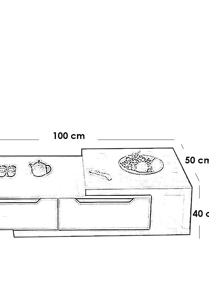 Furniture Factory White and brown MDF wood TV unit and coffee table - 2 pieces - Image 2