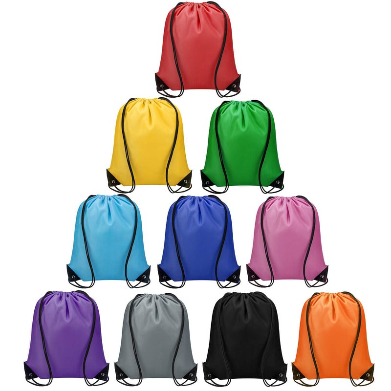 Vorspack Drawstring Backpacks Bulk 10 Pieces of 10 colors String Bags, Customized Gift Bags Goodie Bags for Party Gym Sport Trip - Image 1
