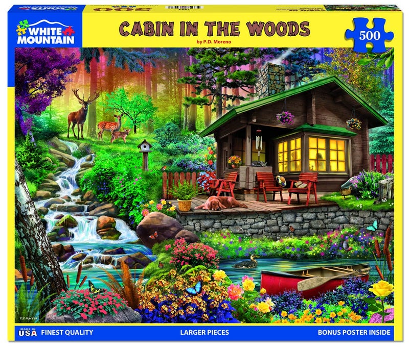 White Mountain - Cabin in The Woods, 500 Piece Jigsaw Puzzle, Spring Cabin Puzzle - Image 2