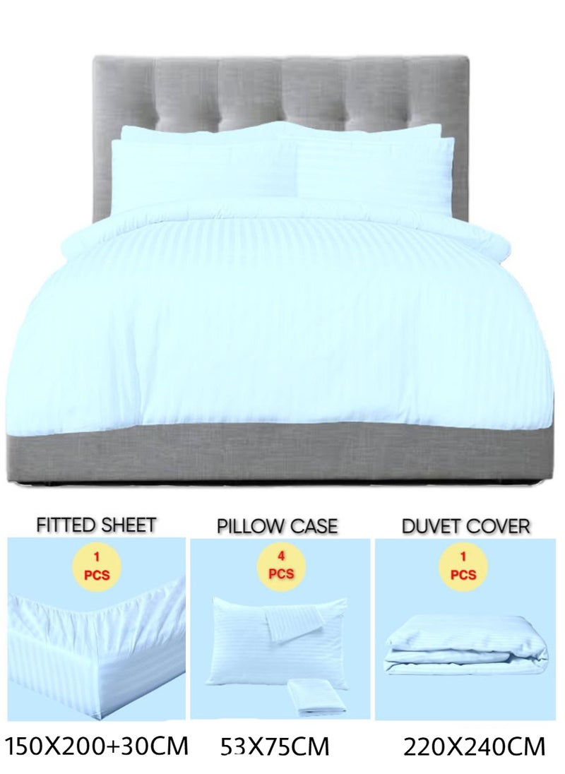 Blueberry 6 Pieces Queen Size Duvet Cover Set - Includes 1 Duvet Cover (220x240cm), 1 Fitted Sheet (150x200+30cm), 4 Pillow Cases (53x75cm) - Image 2