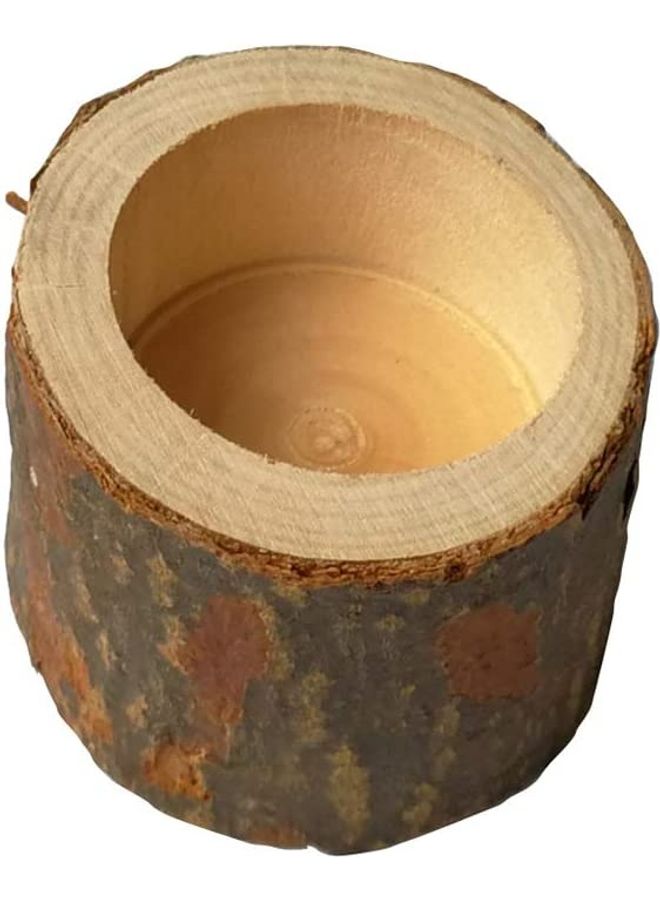 NIBEMINENT 3-Piece Wooden Candle Holder Set Brown 5x4.2cm - Image 1