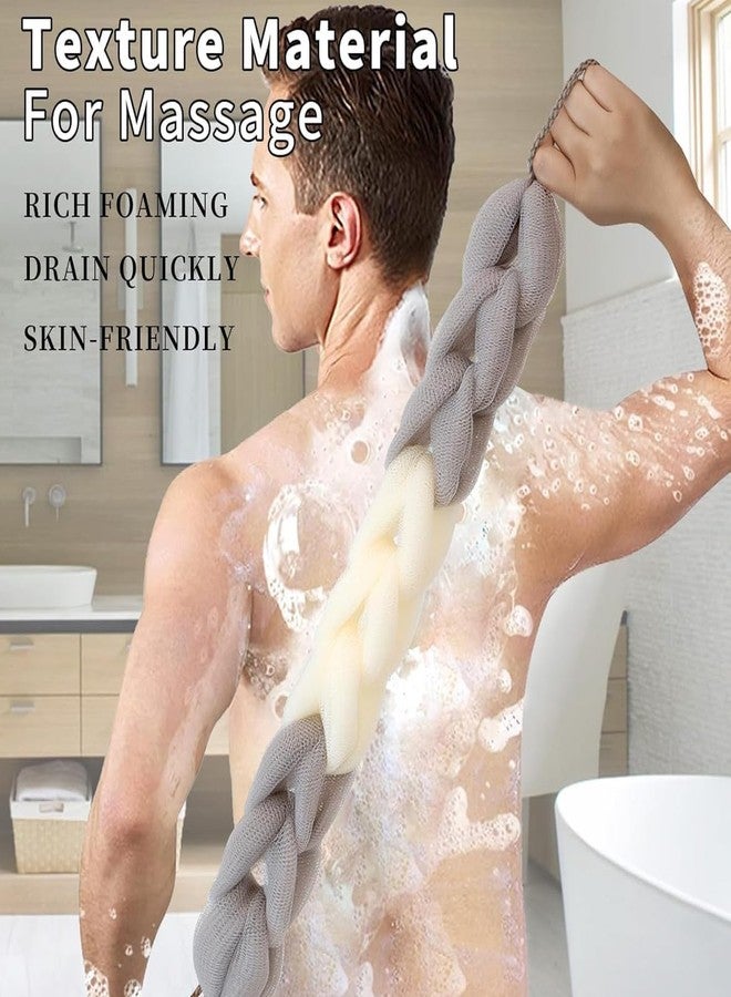 Colorful Braided Bath Shower Loofah Sponge Set – 5-Pack Mesh Exfoliating Body Scrubber Pouf with Hanging Loop for Men & Women – Soft, Durable, Quick-Dry Spa Shower Essential (5 pieces) - Image 4
